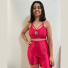 Conjunto Energize Bermuda Cereja com Top Borboleta